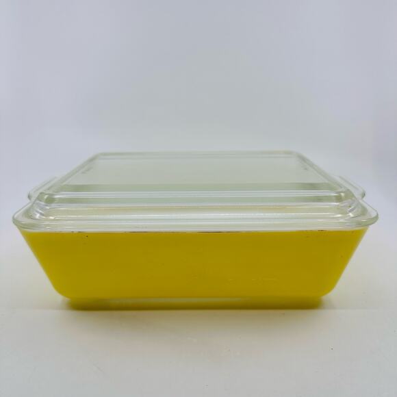 Vintage Pyrex 503 1.5 QT Refrigerator Dish Ovenware Bakeware Yellow w/ Clear Lid - Picture 1 of 15
